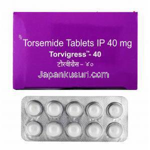 トルビグレス (トラセミド) 40mg 箱、錠剤