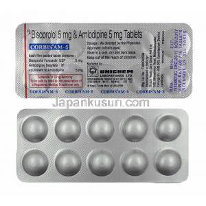 コルビス AM (アムロジピン/ ビソプロロール) 5mg 錠剤