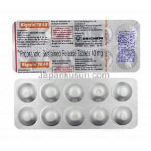 ニグレイン TR (プロプラノロール) 40mg 錠剤