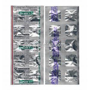 ロラム (ラミプリル/ ロサルタン) 2.5mg 錠剤