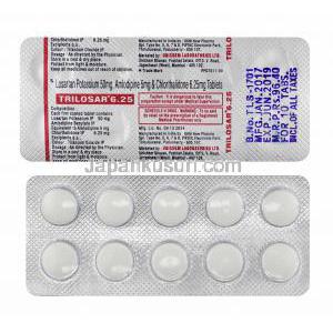 トリロサル (ロサルタン/ アムロジピン/ クロルタリドン) 6.25mg 錠剤