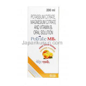 ポトレート MB6 , クエン酸カリウム 1100mg / クエン酸マグネシウム 375mg / ビタミンB6, 200ml 内服液, 箱表面