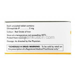 ダイアプライド, グリメピリド 2 mg, 錠剤, 箱情報