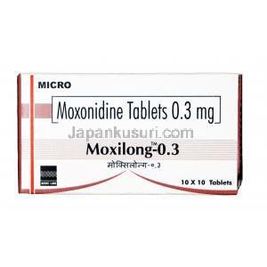 モクシロン,  モクソニジン 0.3 mg, 錠剤, 箱表面