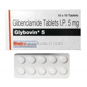 グリボビン, グリベンクラミド5mg 箱、錠剤