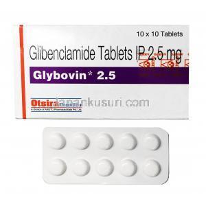 グリボビン, グリベンクラミド2.5mg 箱、錠剤