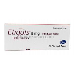 エリキュース (アピキサバン) 5 mg 56 錠 箱前面
