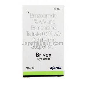 ブリベックス 点眼薬, ブリンゾラミド 1% /  ブリモニジン 0.2%, 5ml, 箱表面