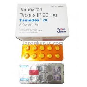Tamodex, Tamoxifen Citrate 20mg  box and tablet