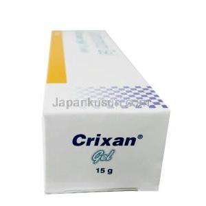 Crixan Gel, Clarithromycin 1% ww,  Gel 15g, Box side view