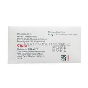 リスニア MD 4.0, リスペリドン 4 mg,錠剤, 製造元：Cipla, 箱情報