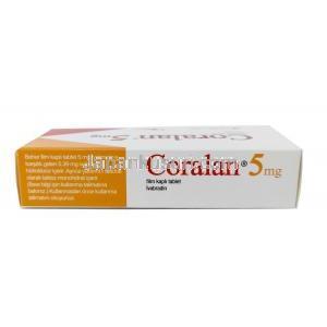 コララン,イバブラジン 5mg, 製造元：Serdia Pharmaceuticals, 箱上面
