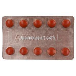 アクティヒール,ブロメライン 90 mg/トリプシン 48 mg/ルトシド 100 mg, 製造元：Macleods Pharmaceuticals Pvt Ltd, シート表面