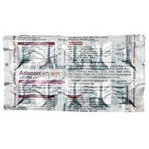 アデノマック ,S‐アデノシルメチオニン 400mg 錠剤, 製造元： Macleods Pharmaceuticals Pvt Ltd, シート情報