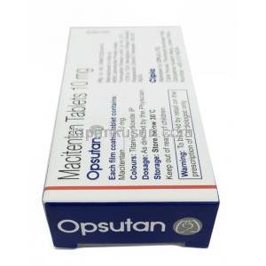 オプスタン,マシテンタン 10 mg, 製造元：Cipla, 箱側面