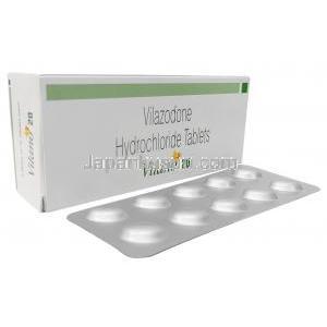 ビラノ 20, ビラゾドン 20 mg, 製造元：Sun Pharmaceutical Industries, 箱, シート