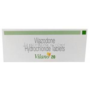 ビラノ 20, ビラゾドン 20 mg, 製造元：Sun Pharmaceutical Industries, 箱表面