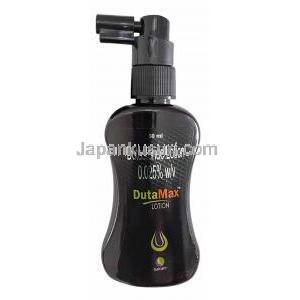 デュタマックス ローション, デュタステリド 0.025%, ローション 60mL,製造元:Galcare Pharmaceutical Pvt Ltd, ボトル表面