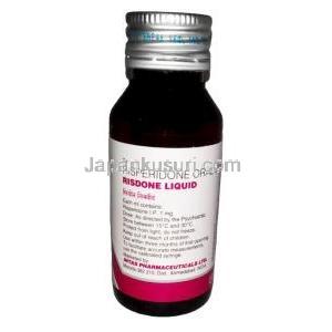 リスドン 内服液, リスペリドン 1 mg/mL, 内服液 60mL,製造元：Intas Pharmaceuticals, ボトル情報