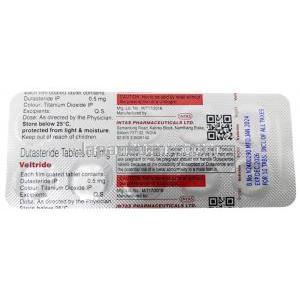 ベルトリド,  デュタステリド 0.5mg, 製造元:Intas Pharmaceuticals Ltd, シート情報