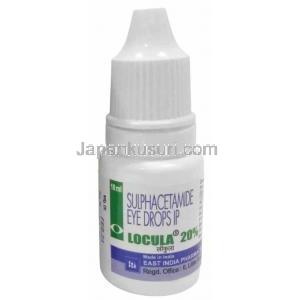 ロクラ 点眼薬, スルファセタミド 20%,点眼薬 10mL, 製造元：East India Pharmaceutical Works Ltd, , ボトル表面