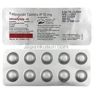 ミノキシトップ, ミノキシジル 10 mg, 製造元：Healing Pharma India Pvt Ltd,シート, シート情報