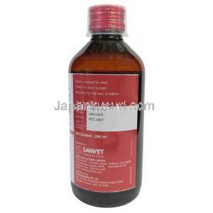 アドバプラット 血小板増強シロップ（犬猫用）, シロップ 200 mL, 製造元：SAVA Healthcare Limited, ボトル情報, 製造日, 消費期限