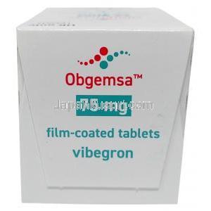 オブゲムサ, ビベグロン 75 mg, 製造元：Pierre Fabre, 箱上面