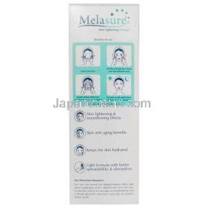メラシュア 美白エマルジェル, ジェル 20 g, 製造元：Talent India, 箱情報, 使用方法
