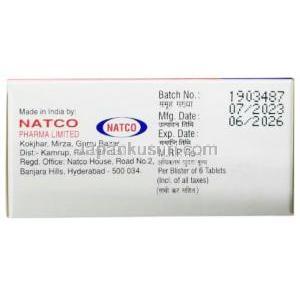 デシファー, デフェラシロクス 100 mg, 製造元： Natco Pharma, 箱情報