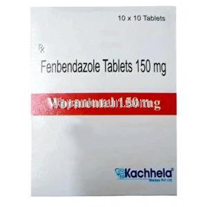 Wormentel 150, Fenbendazole 150 mg, Kachhela Medex, Box front view