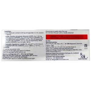 ウゴービ, セマグルチド 1.7 mg,1.7 mg ペン型注射 (コンビパック)  4回分, 3 mL, 製造元：ノボノルディスクファーマインド, 箱情報, 成分, 注意事項