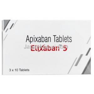 エリクサバン 5, アピキサバン 5 mg, 製造元：Sun Pharma, 箱表面