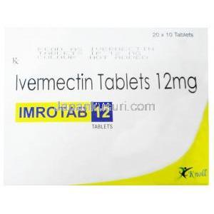 イムロタブ, イベルメクチン 12mg, 製造元：Knoll Healthcare Pvt Ltd, 箱表面(新包装)