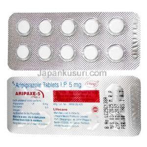 アリパクセ 5, アリピプラゾール 5 mg, 製造元：Lifecare Neuro Products Limited, シート情報