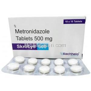 スクロリス 500, メトロニダゾール 500 mg,製造元： Kachheld Medex, 箱, シート
