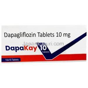 ダパケイ, ダパグリフロジン 10 mg, 製造元：Kachhela Medex, 箱表面