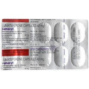ルマジル, ルマテペロン 42 mg, 製造元：Intas Pharma, シート情報