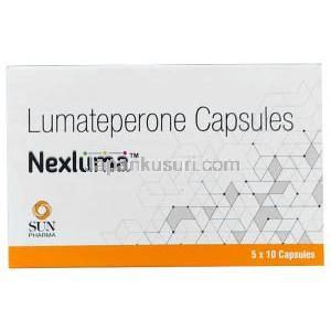 ネクスルマ, ルマテペロン 42 mg, 製造元：Sun Pharma, 箱表面