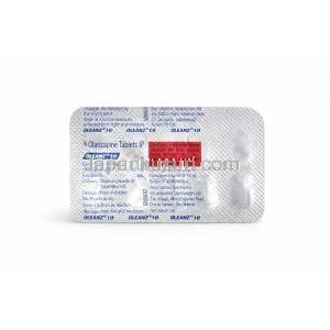 Oleanz 10, Olanzapine 10 mg Tablet, blister pack description