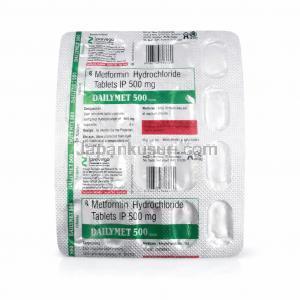 デイリーメット 500, メトホルミン 錠, Prevego, PTP包装説明
