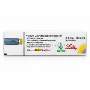 Eglucent Mix25 KwikPen, Insulin Lispro Biphasic Injection (Lupin) information