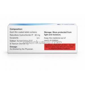ラロフォース, ラロキシフェン 60 mg,製造元：Fortune Healthcare Pvt., Ltd, 箱情報, 成分, 保管方法
