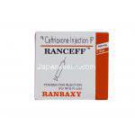 Ranceff 250, ロセフィン ジェネリック, セフトリアキソンナトリウム 500mg 注射 (Ranbaxy) 箱