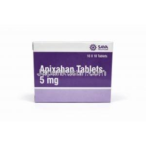 アピキサバン 5mg 100錠, エリキュース ジェネリック (SAVA), Product box