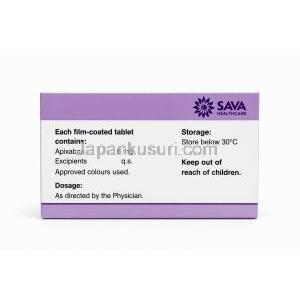 アピキサバン 5mg 100錠, エリキュース ジェネリック, 箱情報