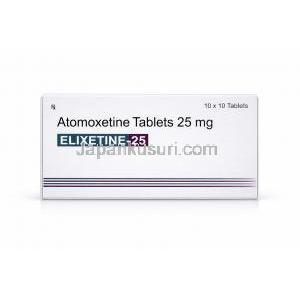エリキセチン-25, アトモキセチン 25 mg, 製造元：Elkem Healthcare, 箱表面