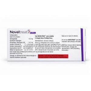 ノベルトリートペン型皮下注射, 0.25 mg/ 0.5mL  ペン型注射 (2回分), 製造元：Sun Pharma, 箱情報