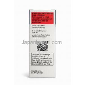 Solu-Medrol Injection 500 mg, Methylprednisolone 500 mg, Pfizer, Box information, QR code