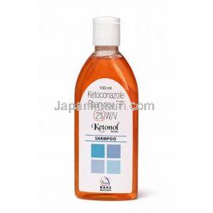 ケトノル シャンプー, ケトコナゾール 2%,シャンプー 100 mL, 製造元：Nanz Med Science Pharma Ltd, ボトル